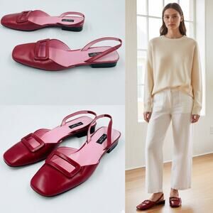 Kate Spade Burgundy Flats with Buckle Accent